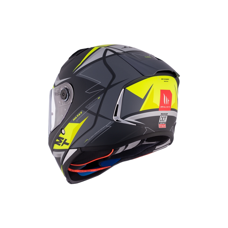 Zintegrowany kask motocyklowy MT REVENGE 2 S HATAX C3 czarno-szaro-żółty