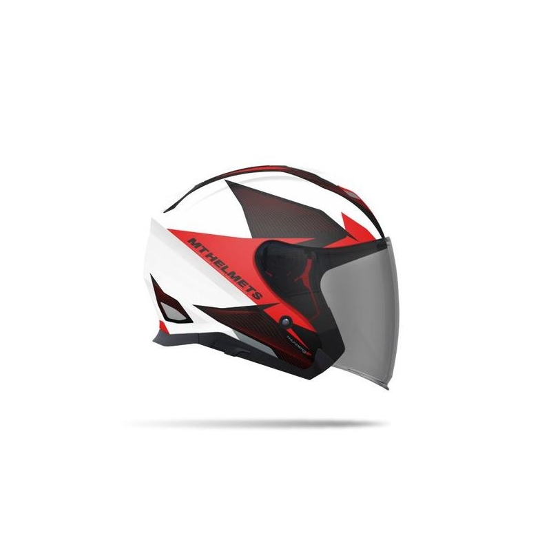Otwarty kask motocyklowy MT Thunder SV Jet Wing biało-czerwony