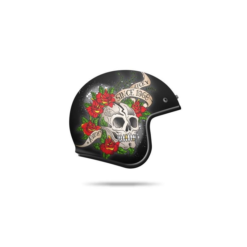 Otwarty kask motocyklowy MT LeMans SV Skull & Rose czerwony