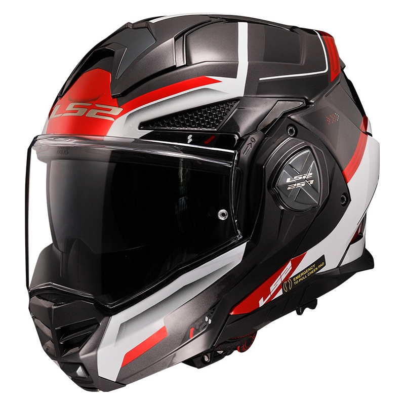 Kask motocyklowy typu flip-up LS2 FF901 Advant X Spectrum czarno-biało-czerwony