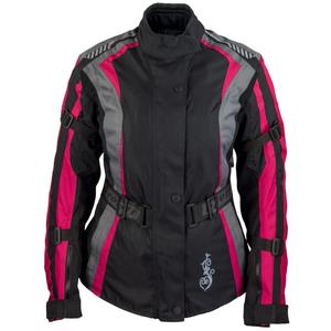 Damska kurtka motocyklowa Roleff Estretta czarno-różowo-szara