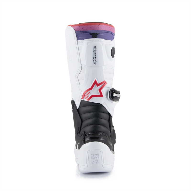 Buty motocrossowe dla dzieci Alpinestars Tech 7 S w kolorze biało-czarno-czerwono-niebiesko-fioletowym