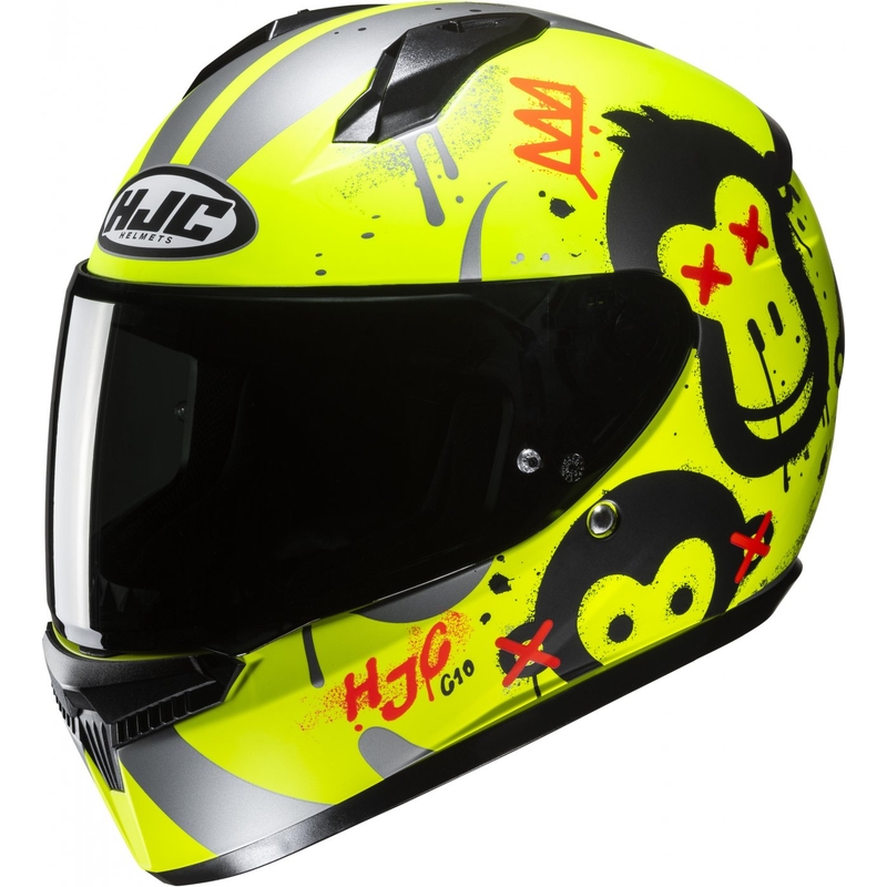 Dziecięcy kask integralny HJC C10 Geti MC3HSF fluo żółty