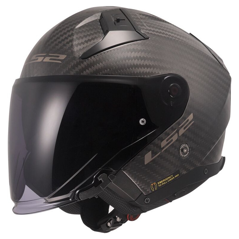 Otevřená helma na motorku LS2 OF603 Infinity II Carbon Solid černá matná