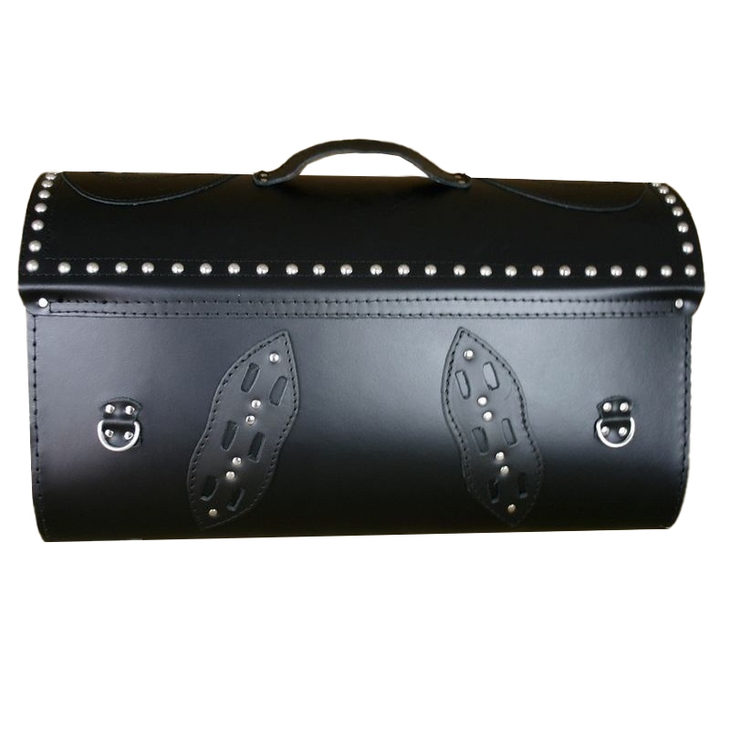 RSA K22 Black Demon czarna skórzana torba motocyklowa z nitami 42 l