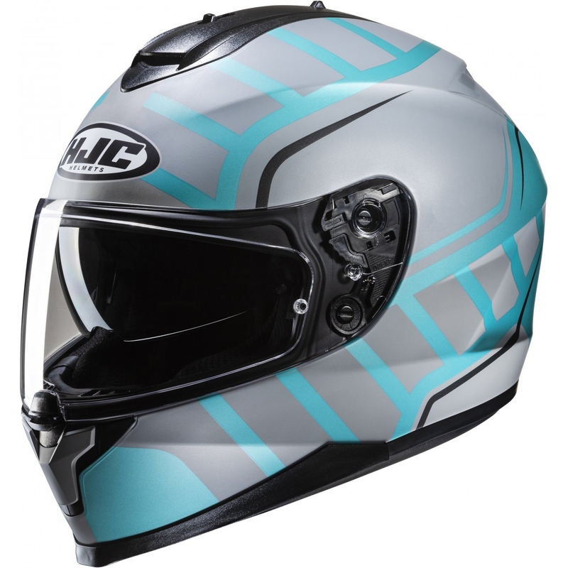 Kask motocyklowy integralny HJC C70N Holt MC4SF szaro-turkusowy