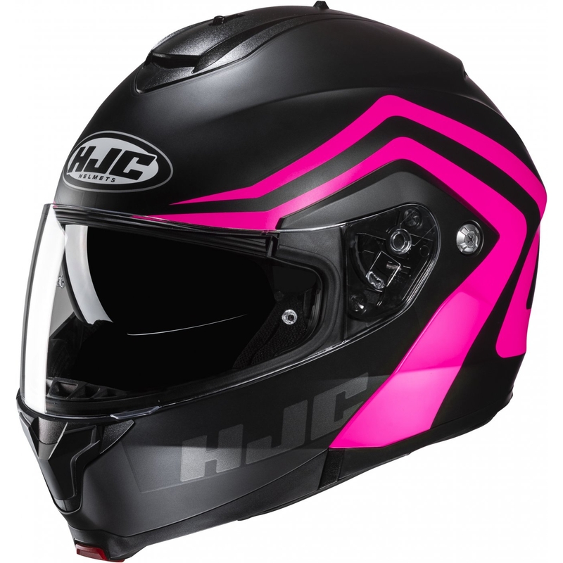 Kask motocyklowy typu flip-up HJC C91N Nepos MC8SF czarno-różowy