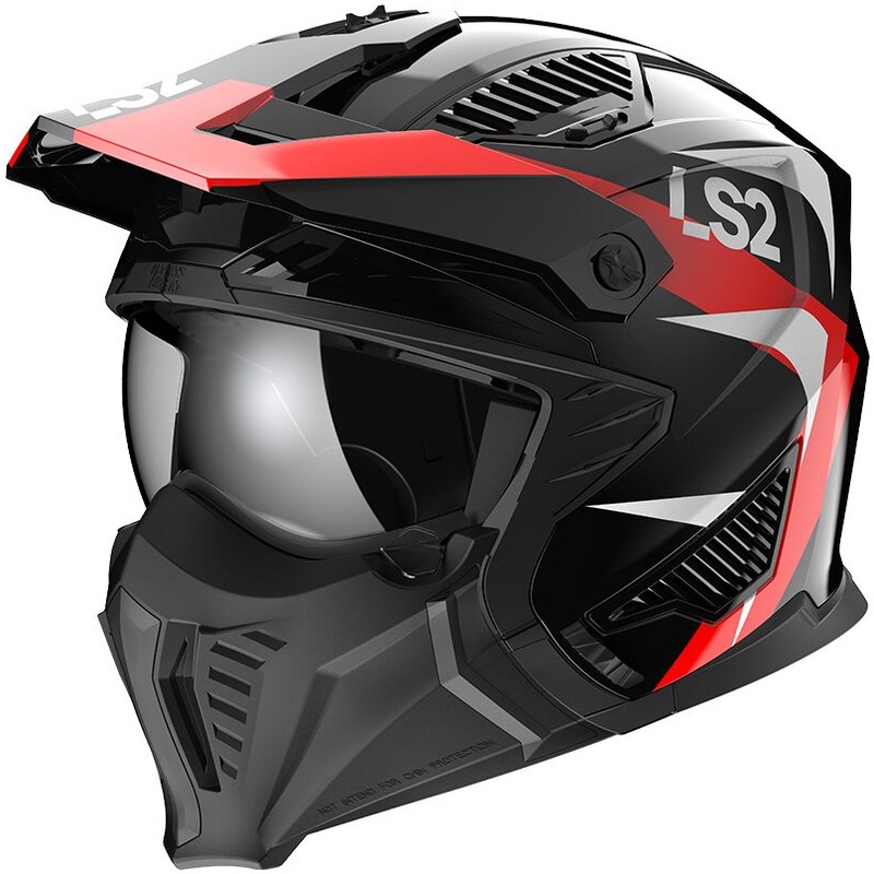 Kask motocyklowy LS2 OF606 Drifter Triality czarno-czerwony