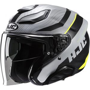 Otwarty kask motocyklowy HJC F31 Naby MC3HSF szaro-czarno-fluo żółty