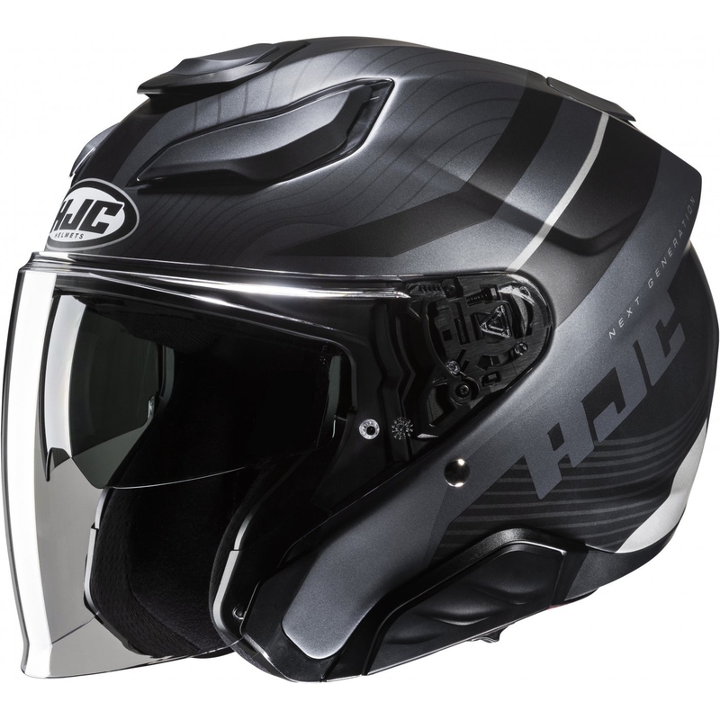 Otwarty kask motocyklowy HJC F31 Naby MC5SF szaro-czarny