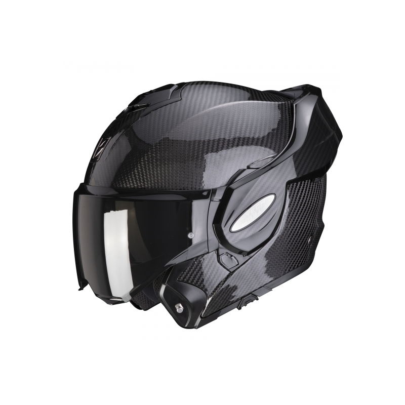 Kask z podnoszoną szczęką Scorpion EXO-TECH EVO Carbon czarny połysk - II. jakość