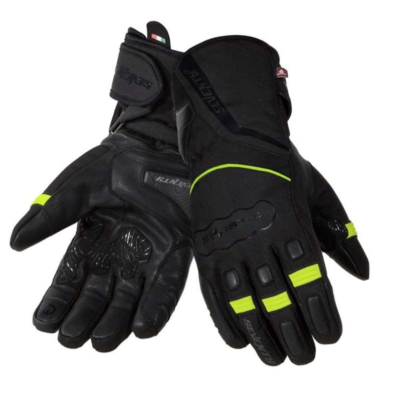 Rękawice motocyklowe SEVENTY DEGREES SD-T7 black-fluo yellow