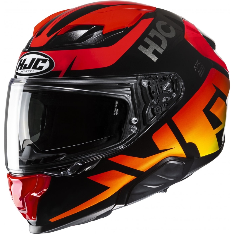 Kask motocyklowy integralny HJC F71 Bard MC1 czarno-czerwono-pomarańczowy