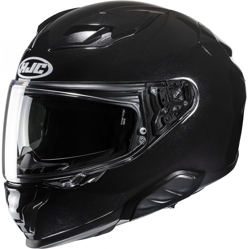 Zintegrowany kask motocyklowy HJC F71 Solidny, metaliczny czarny