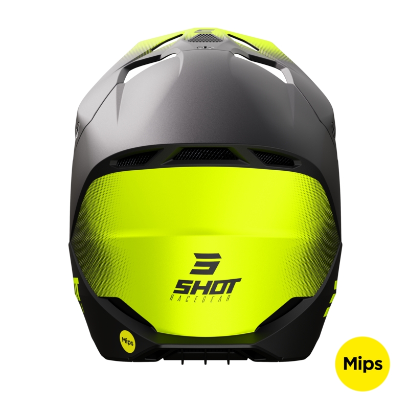 Kask motocrossowy Shot Race Raw w kolorze czarnym fluo żółtym matowym Wyprzedaż