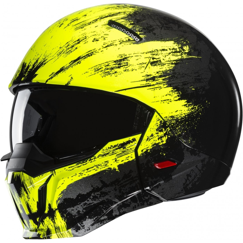 Kask otwarty z maską HJC i20 Furia MC3H czarno-fioletowo-żółty