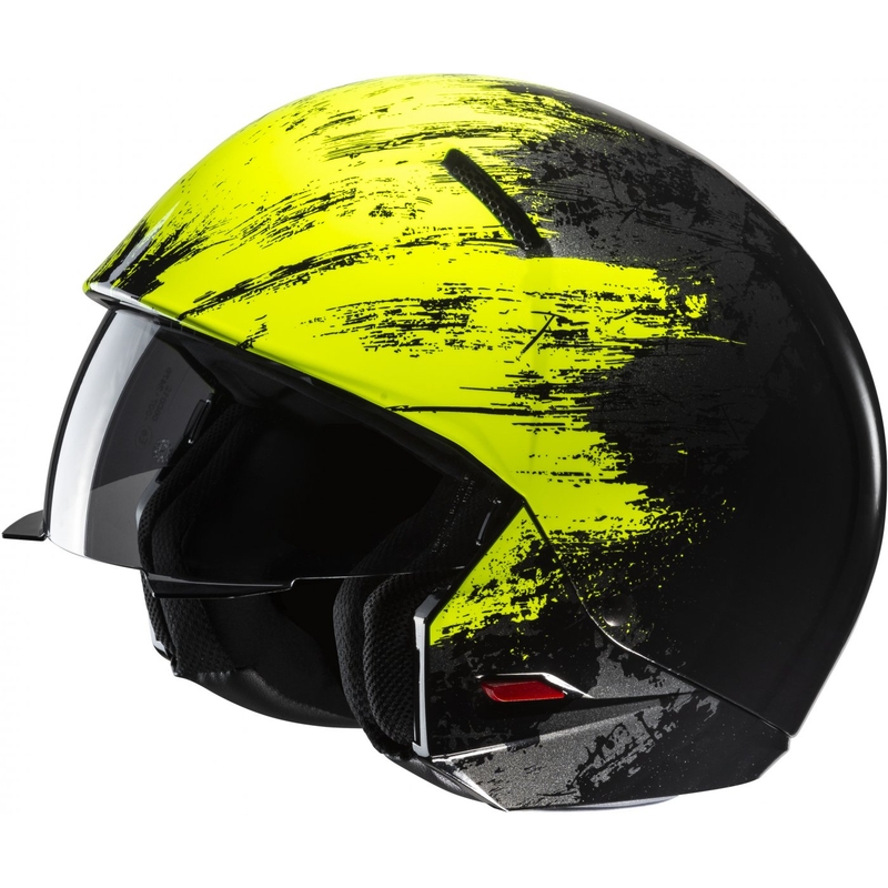 Kask otwarty z maską HJC i20 Furia MC3H czarno-fioletowo-żółty