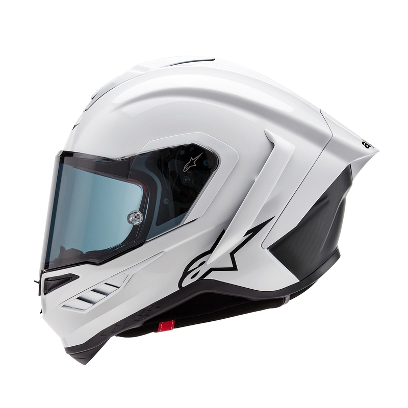 Zintegrowany kask motocyklowy Alpinestars Supertech R-10 Solid carbon biały matowy