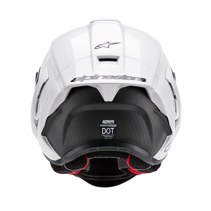 Zintegrowany kask motocyklowy Alpinestars Supertech R-10 Solid carbon biały matowy