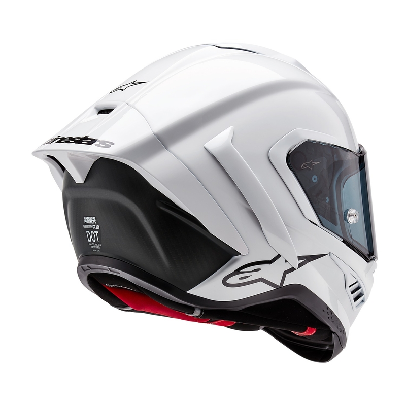 Zintegrowany kask motocyklowy Alpinestars Supertech R-10 Solid carbon biały matowy