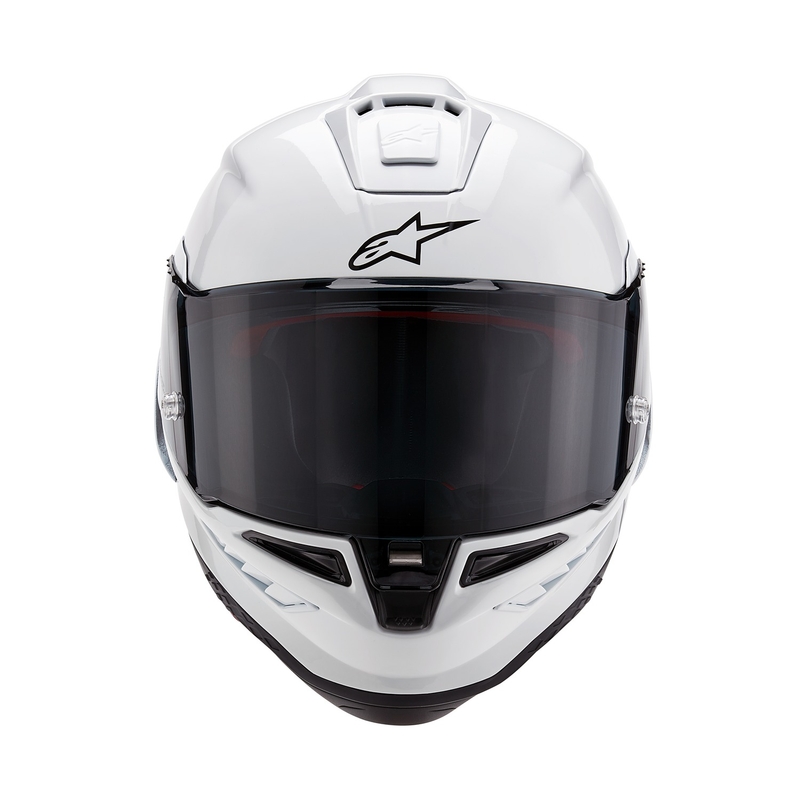 Zintegrowany kask motocyklowy Alpinestars Supertech R-10 Solid carbon biały matowy