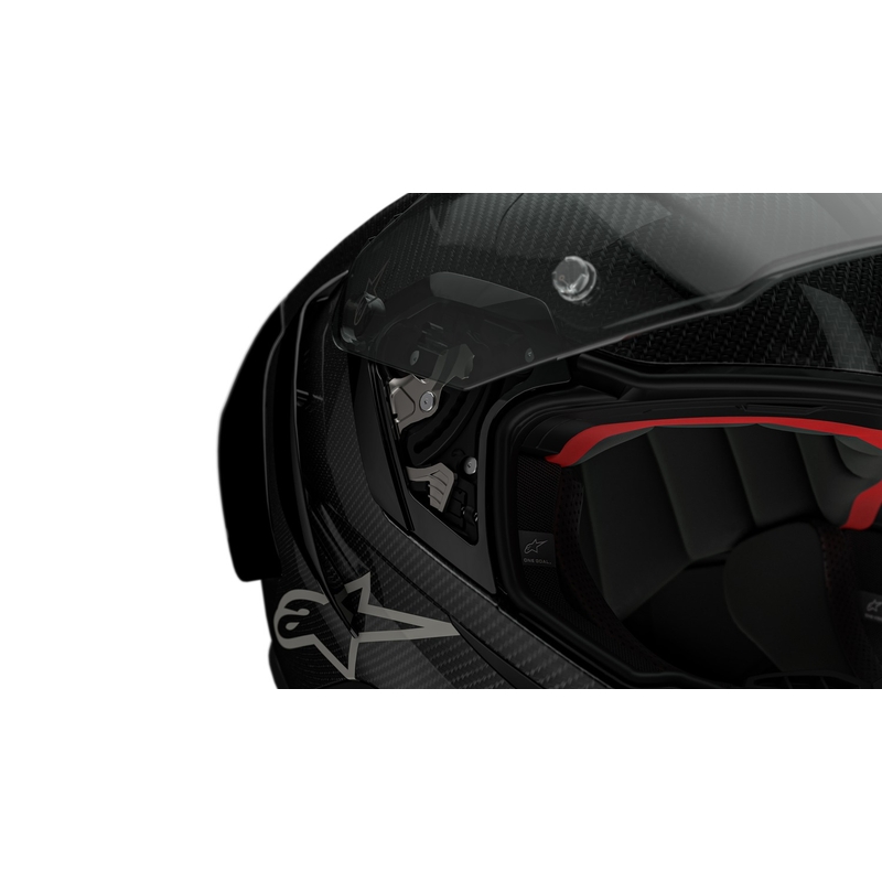 Zintegrowany kask motocyklowy Alpinestars Supertech R-10 Solid carbon biały matowy