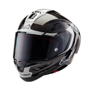 Zintegrowany kask motocyklowy Alpinestars Supertech R-10 Element 2024 carbon srebrno-czarny