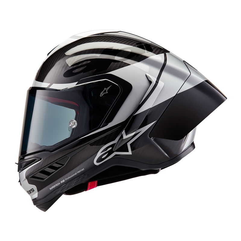 Kask motocyklowy integralny Alpinestars Supertech R-10 Element carbon srebrno-czarny