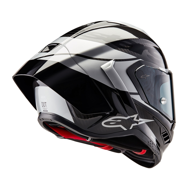 Kask motocyklowy integralny Alpinestars Supertech R-10 Element carbon srebrno-czarny
