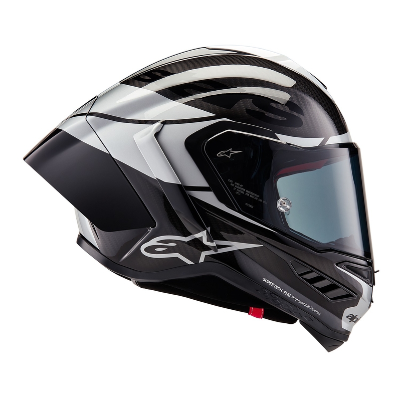 Kask motocyklowy integralny Alpinestars Supertech R-10 Element carbon srebrno-czarny