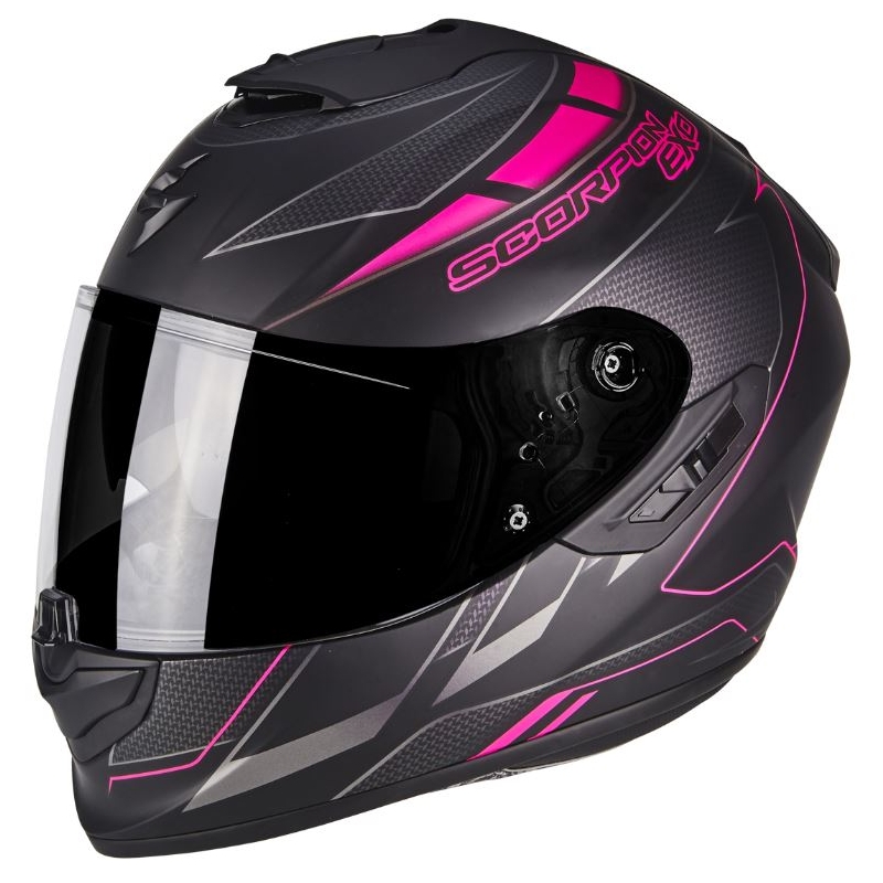 Kask integralny Scorpion Exo-1400 Cup chameleon czarny matowy-róż