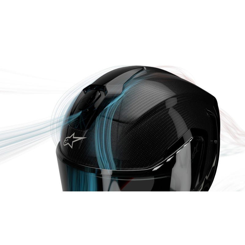 Kask motocyklowy integralny Alpinestars Supertech R-10 Element carbon srebrno-czarny