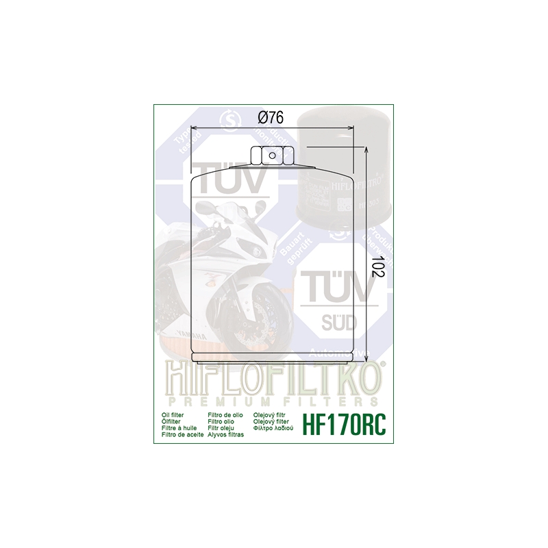 Oil filter HIFLOFILTRO Racing Black