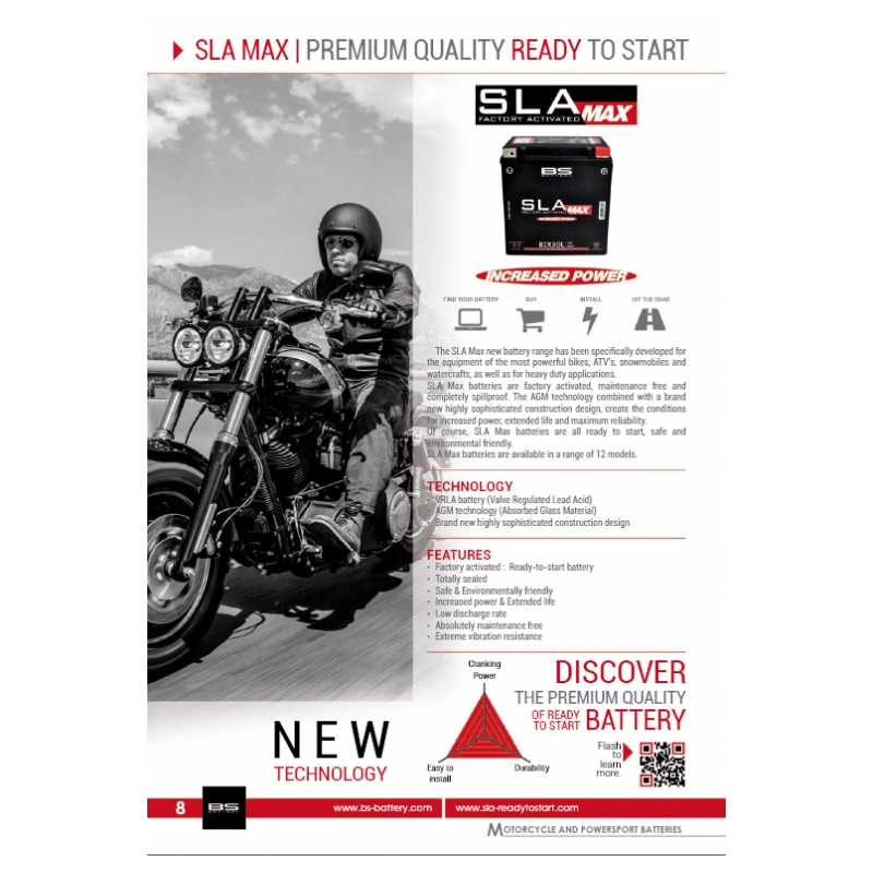Factory activated battery BS-BATTERY SLA MAX
