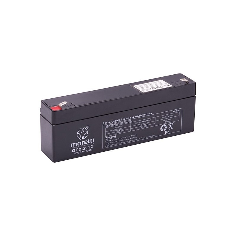 Bezobsługowy akumulator żelowy Moretti OT2.2-12, 12V 2,2Ah