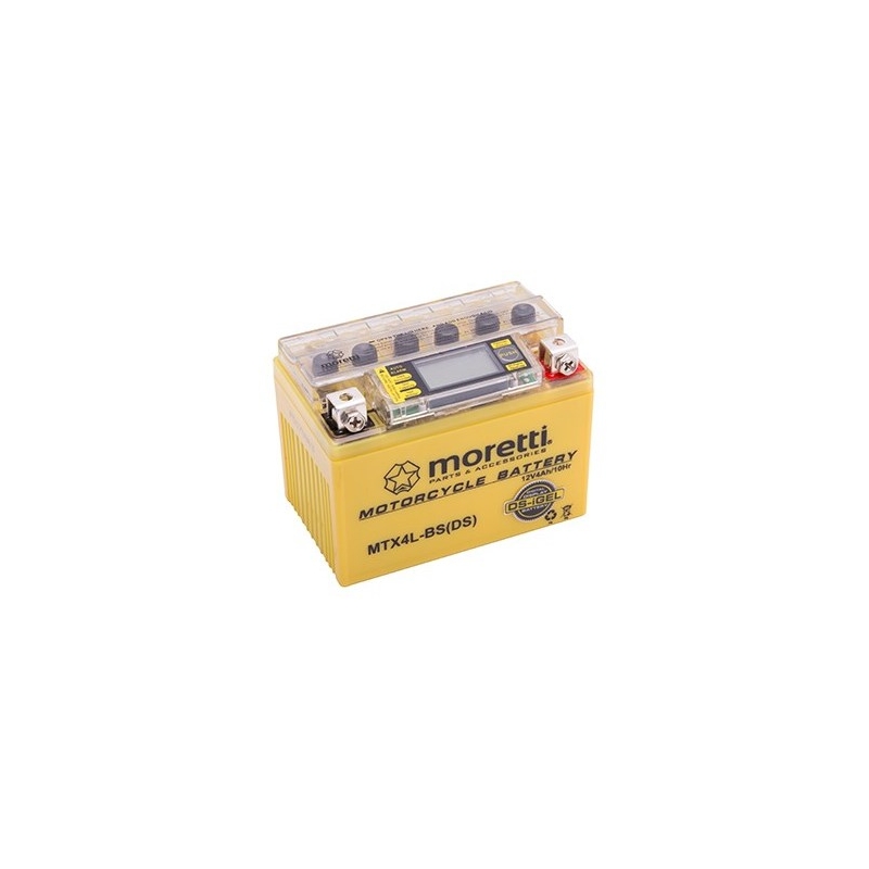 Bezobsługowy akumulator żelowy Moretti MTX4L-BS, 12V 4Ah ze wskaźnikiem