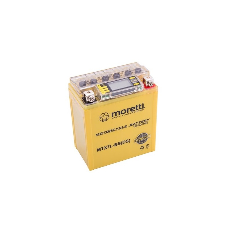 Bezobsługowy akumulator żelowy Moretti MTX7L-BS, 12V 7Ah ze wskaźnikiem