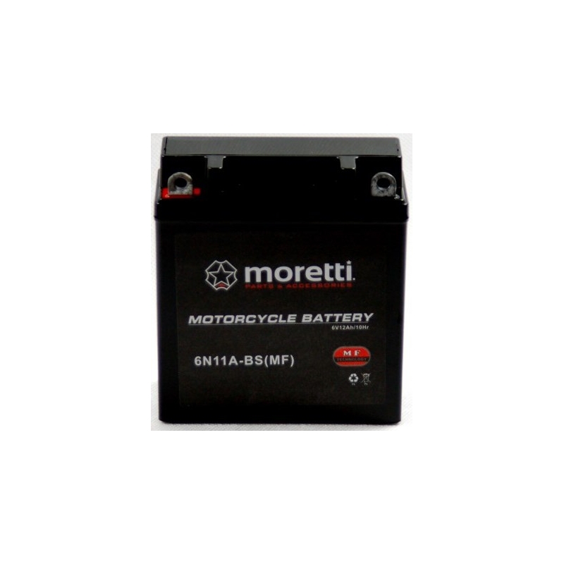 Bezobsługowy akumulator żelowy Moretti 6N11A-4B, 6V 11Ah