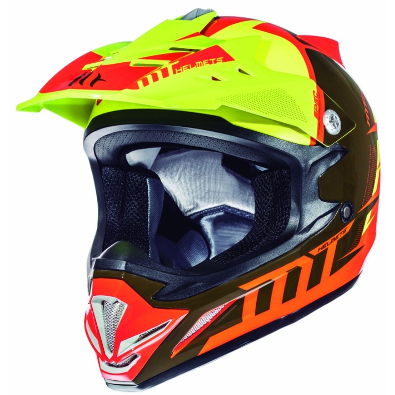 Dziecięcy kask motocrossowy MT MX-2 Spec fluo pomarańczowo-żółty