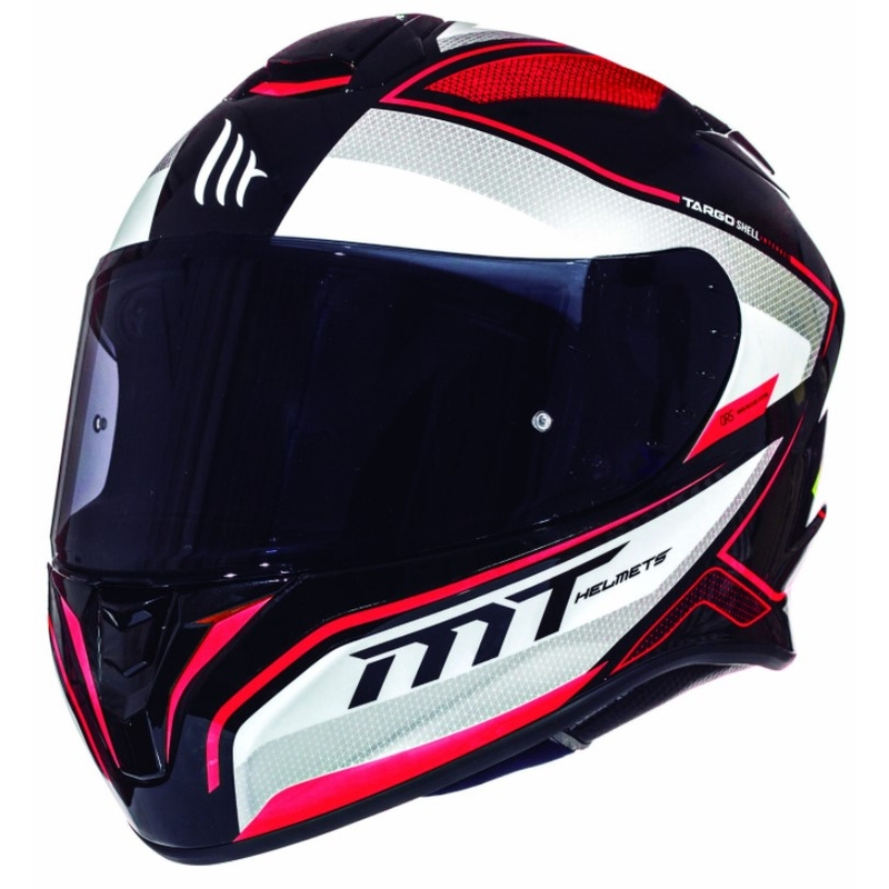 Integralny kask motocyklowy MT Targo Interact biało-czerwony