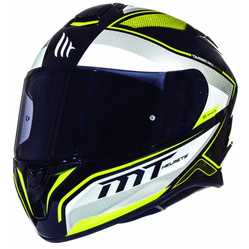 Integralny kask motocyklowy MT Targo Interact biało-fluo żółty