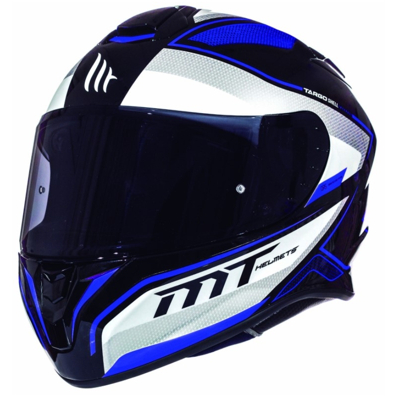 Integralny kask motocyklowy MT Targo Interact biało-niebieski