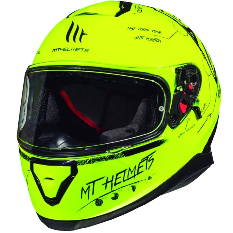 Integralny kask motocyklowy MT Thunder 3 SV Board fluo żółty wyprzedaż