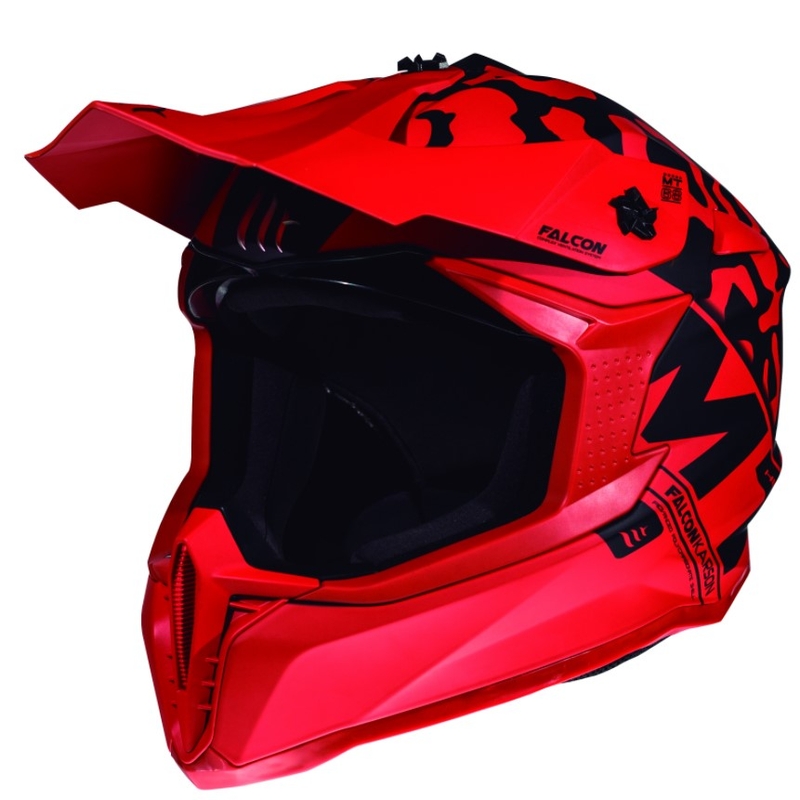 Motokrosowy kask MT Falcon Karson czerwony matowy