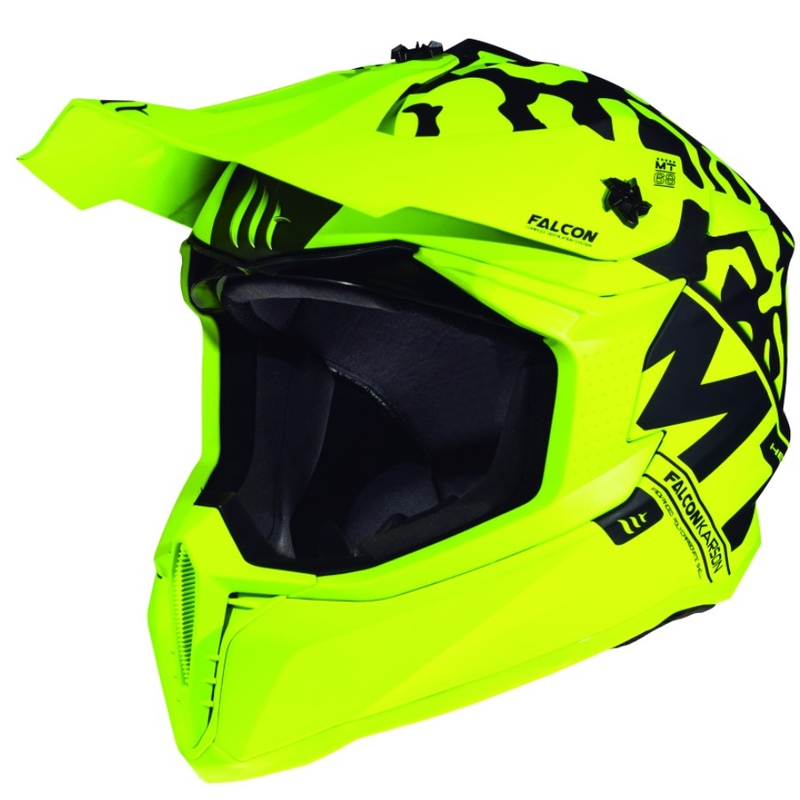 Motokrosowy kask MT Falcon Karson fluo żółty matowy