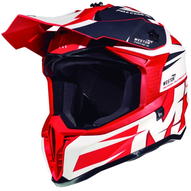 Motokrosowy kask MT Falcon Weston biało-czerwony