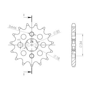 Front sprocket SUPERSPROX CST-264:17 17T, 428