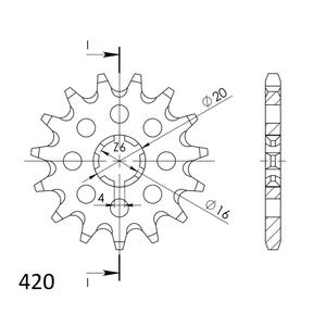 Front sprocket SUPERSPROX CST-546:14 14T, 420