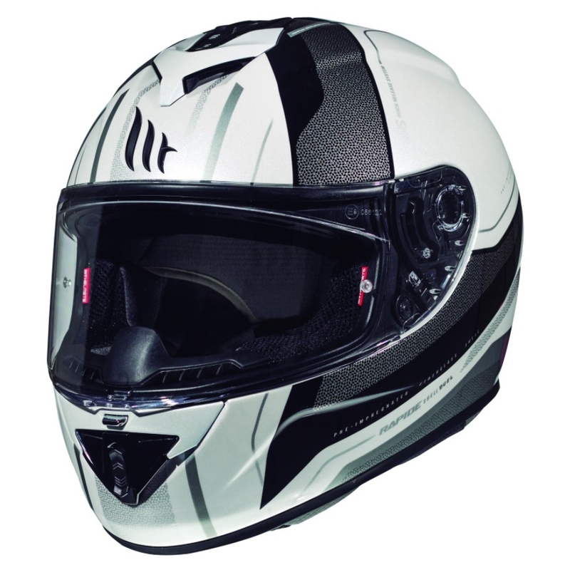 Integralny kask motocyklowy MT Rapide Duel biało-srebrny