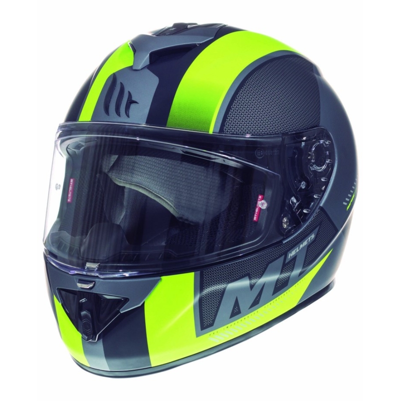 Integralny kask motocyklowy MT Rapide Overtake czarny matowy-fluo żółty